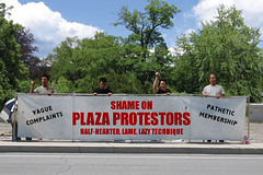 Shame on Plaza Protestors... Half-Hearted, Lame, Lazy Technique...