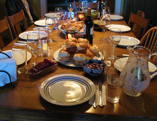 Thanksgiving Table With Food