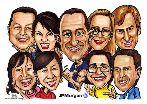 Group Caricatures JP Morgan