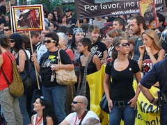 Manifestación antitaurina en las fiestas del pilar 2007 de Zaragoza