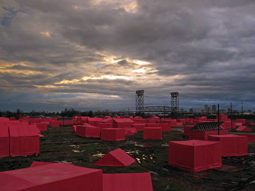 The 
Pink Project at dusk