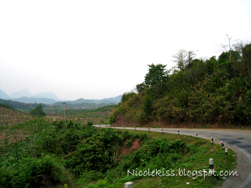 windy road in laos