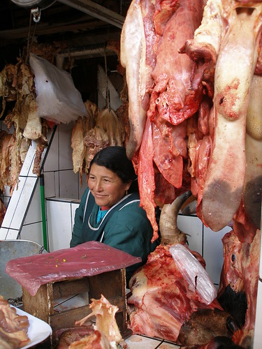 Cusco Cuzco Peru market meat cow beef tongue