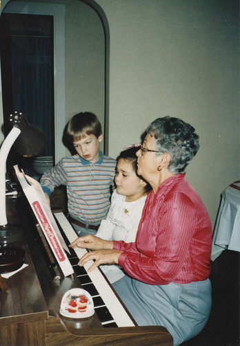 Me, Kate and Nana, Christmas 1984 at Menlo Ave