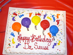 Dr Seuss' Birthday Cake at the Vineland Library.