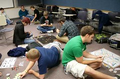 Students engaged in an in class activity.