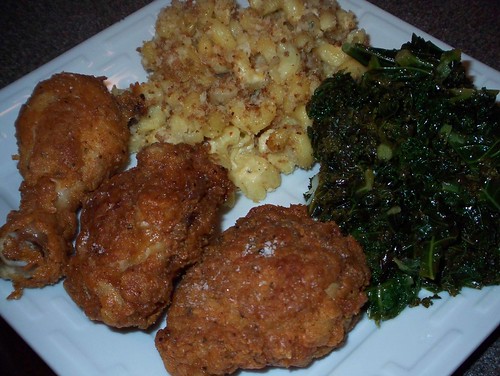 soul food fried chicken kale mac and cheese