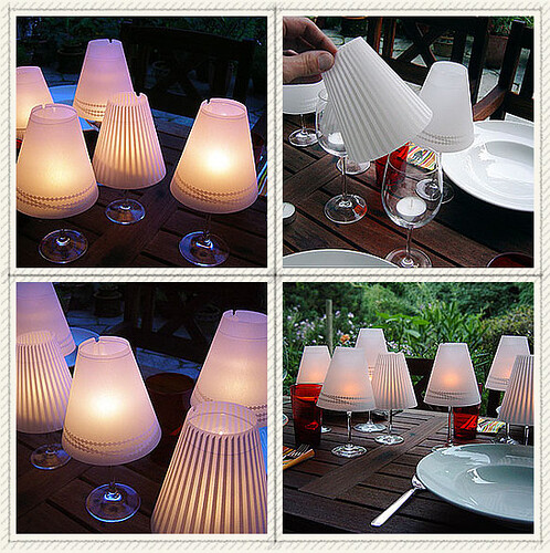 Wine Glass Candle Lamp Made out of fragile parchment each set contains 3 