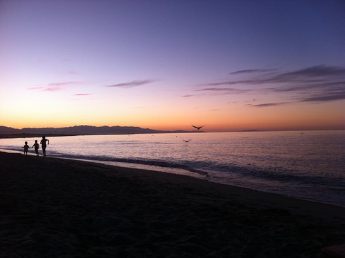 La Ribera beach at sunset.
