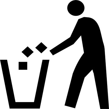 CC0714 Waste Trash Disposal Sign Symbol Stencils