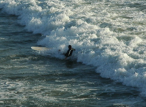 Surfer going down