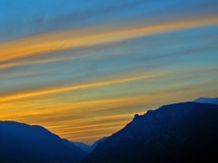 Sunset over the Rax and Schneeberg