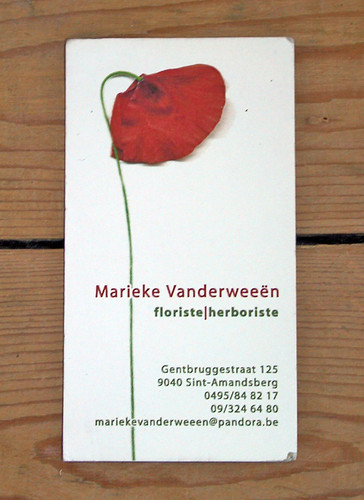 Mrie florist business card.