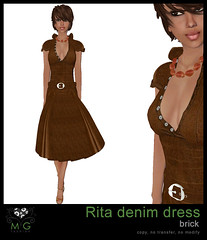 [MG fashion] Rita denim dress (brick)