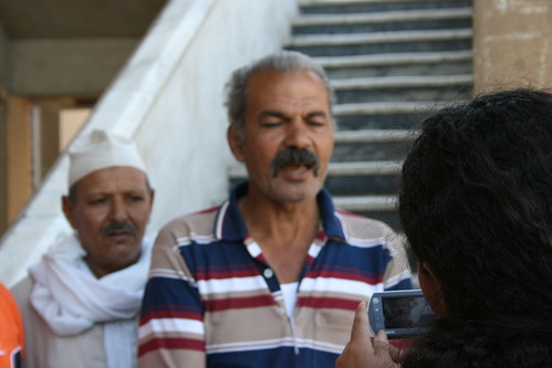Interviewing Sayed Habib, strike leader, on camera. Photo by Salma Saied.