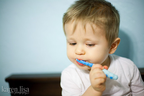 Brushing my teeth!