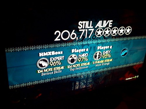 Jonathan Coulton's final score, backed by the Harmonix team