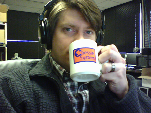 Mark keeps it real with a Chessie System mug
