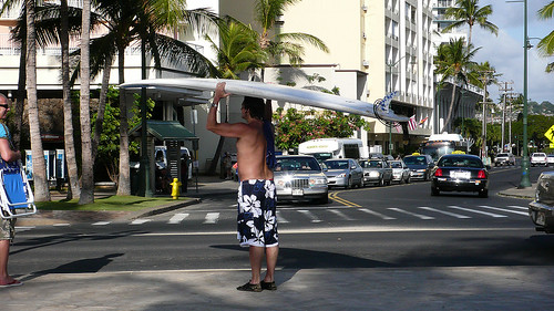 Shorts and Surfing board