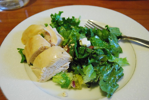 Greek salad with rotisserie chicken