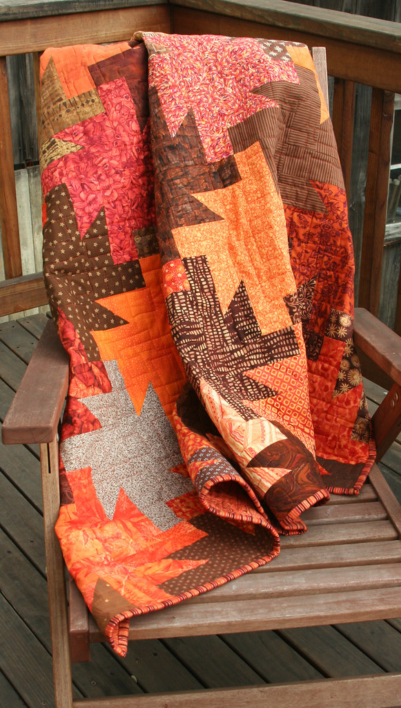 Browns quilt: draped over chair