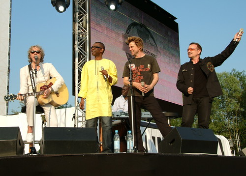 Geldof, Yous, Campino (Die Toten Hosen) y Bono