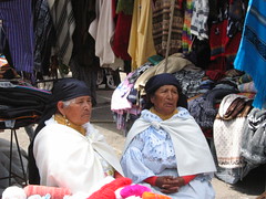 Two old ladies chatting in Otavalo Market