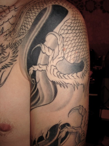 full sleeve dragon tattoo. Full Sleeve Dragon Tattoo