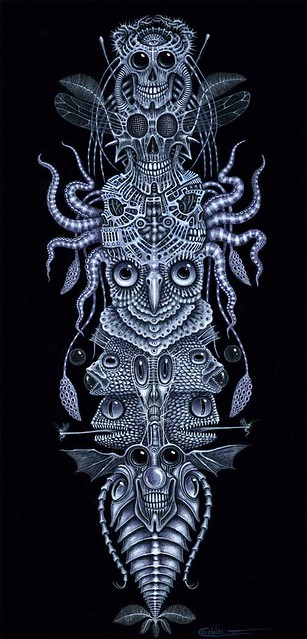 SPINAL TOTEM TATTOO. Acrylic on canvas ~ Size: 12 X 24" (30.5 x 60.9 cm) 
