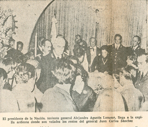 Presidente Lanusse en velatorio de Sanchez por La Historia Completa