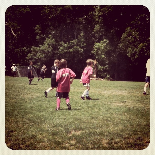 Aidan playing soccer