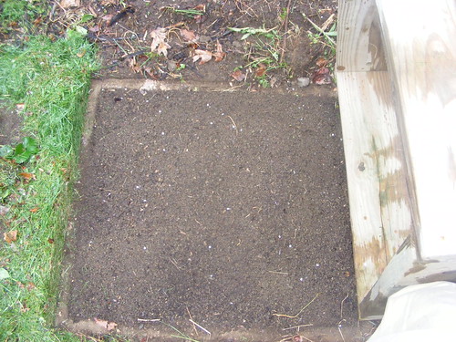 Sifted Soil in a neat 3ft square
