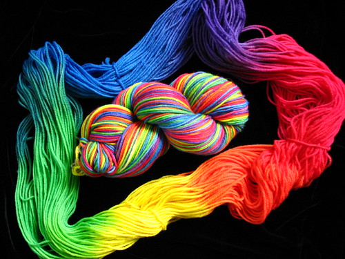 Rainbow Worsted Hand Dyed Yarn