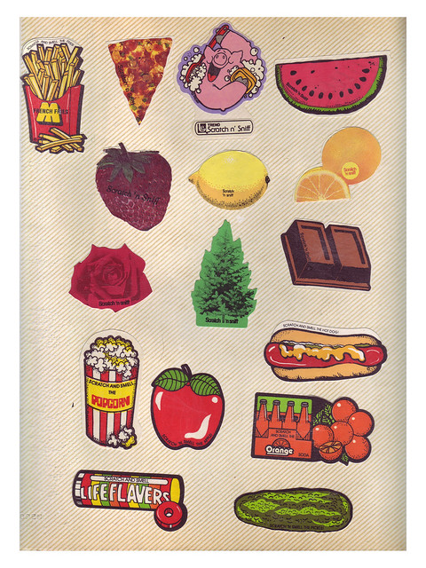 80's Vintage Scratch n' Sniff Stickers - green14