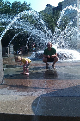 More playing in the fountain