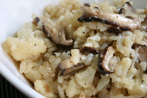 Cauliflower and Mushroom Sticky Rice Risotto