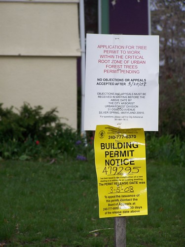 Building permit public notice sign, Takoma Park