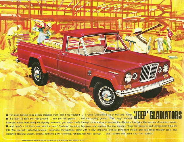 auto truck ads advertising jeep pickup kaiser gladiator 1965 gcar j2000 j3000