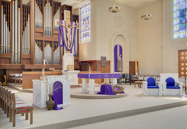 Saint Paul Roman Catholic Church, in Highland, Illinois, USA - sanctuary