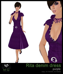 [MG fashion] Rita denim dress (purple)
