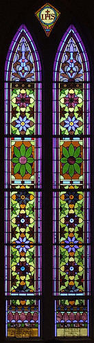 Sainte Genevieve Roman Catholic Church, in Sainte Genevieve, Missouri, USA - stained glass window 3