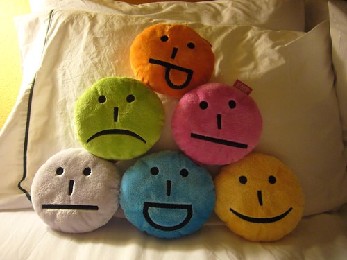 emoticon pillows! by Veronica Belmont.
