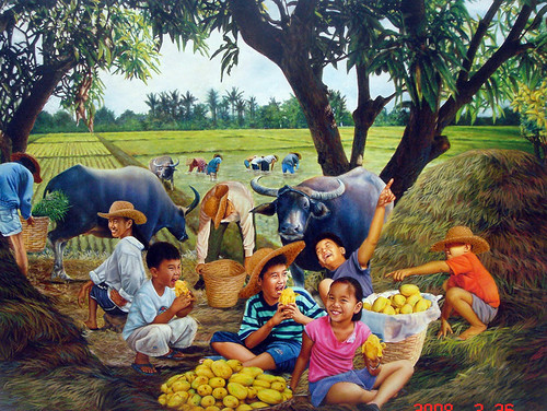  Family eating together farm rural laughing smiling painting carabao  Pinoy Filipino Pilipino Buhay  people pictures photos life Philippinen  菲律宾  菲律賓  필리핀(공화국) Philippines special espesyal planting  