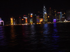 香港、フェリーからの夜景
