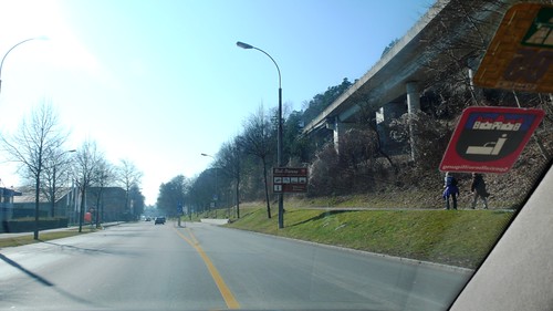 Entering Biel - righthandside Motorway towards Delemont