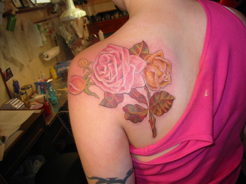 tattoo on my left shoulder blade. Rose Tattoo