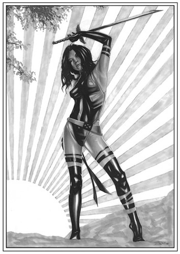 Psylocke - X-Men pin up. Original artwork -