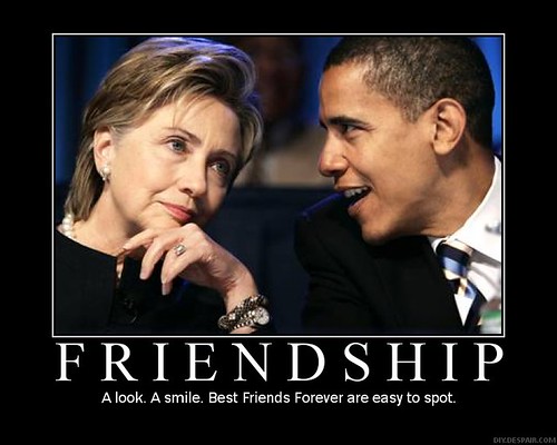 Barack Obama Hilary Clinton, Best Friends Forever motivational poster