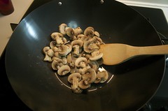Mushrooms on the wok