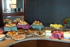 continental breakfast buffet at club lounge, sheraton laguna guam